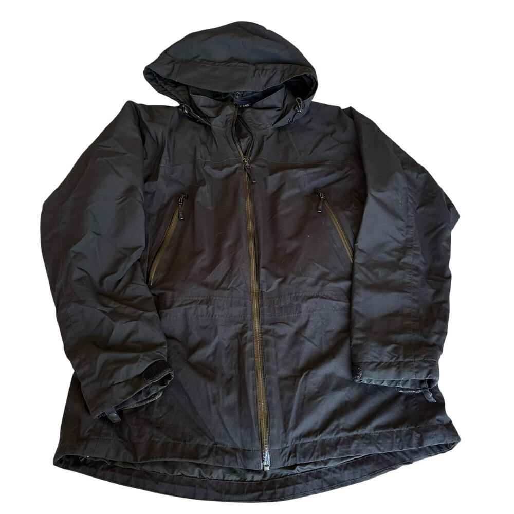 Lands End Jacket Womens Size Small Black Water Resistant Outdoor Camping Hiking